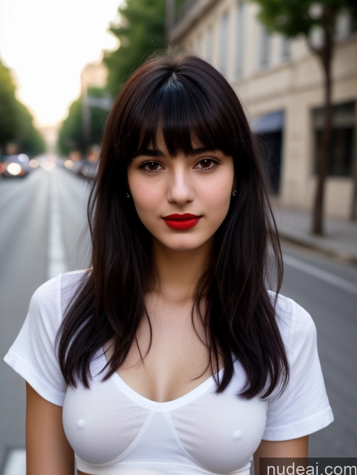 related ai porn images free for Small Tits Beautiful Lipstick Skinny 18 Black Hair Bangs Street Close-up View Shirt Greek