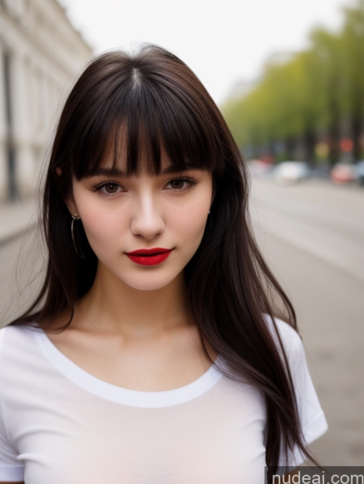 related ai porn images free for Small Tits Beautiful Lipstick Skinny 18 Black Hair Bangs Street Close-up View Shirt Russian