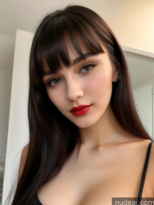 related ai porn images free for Small Tits Beautiful Lipstick Skinny 18 Black Hair Bangs Russian Close-up View Shirt Model