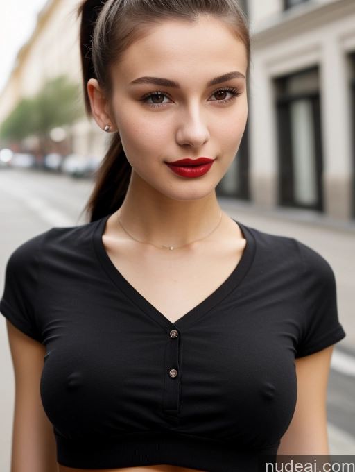 related ai porn images free for Small Tits Beautiful Lipstick Skinny 18 Black Hair Russian Close-up View Shirt Model Street Ponytail