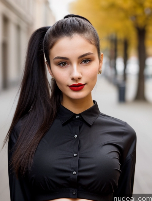 related ai porn images free for Small Tits Beautiful Lipstick Skinny 18 Black Hair Russian Close-up View Shirt Model Street Ponytail