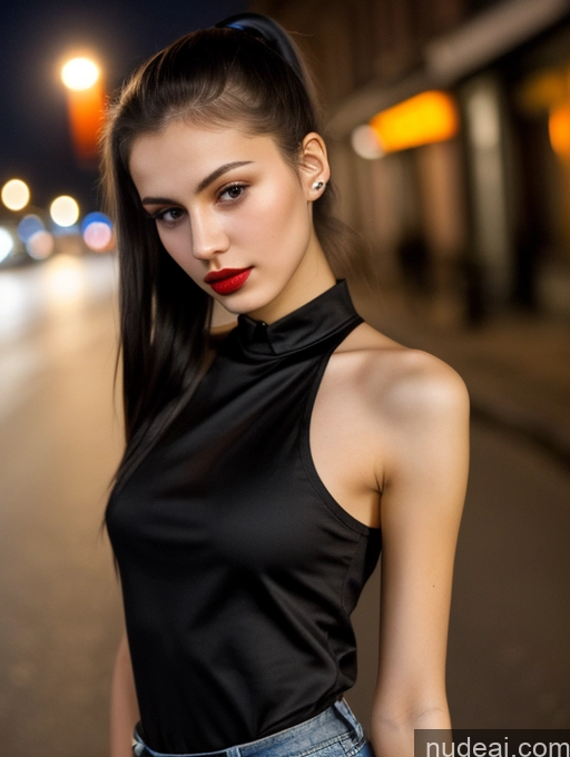 related ai porn images free for Small Tits Beautiful Lipstick Skinny 18 Black Hair Russian Close-up View Shirt Model Street Ponytail Dark Lighting