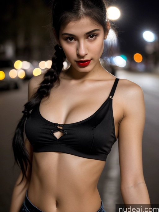 related ai porn images free for Small Tits Beautiful Lipstick Skinny 18 Black Hair Russian Close-up View Model Dark Lighting Pigtails Crop Top Street