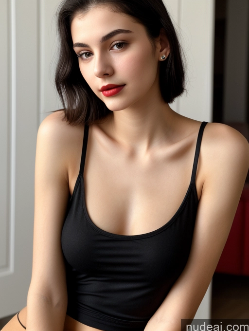 related ai porn images free for Small Tits Beautiful Skinny 18 Lipstick Black Hair Russian Close-up View Tank Top Straight