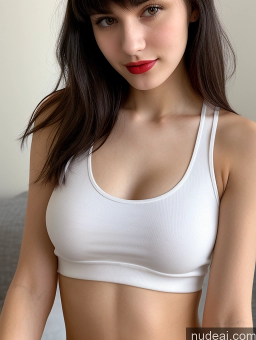 related ai porn images free for Small Tits Beautiful Skinny 18 Lipstick Black Hair Russian Close-up View Tank Top Bangs