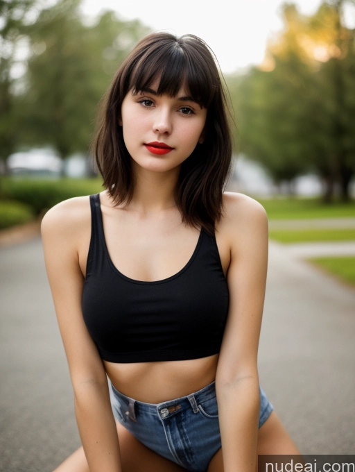 related ai porn images free for Small Tits Beautiful Skinny 18 Lipstick Black Hair Russian Close-up View Tank Top Bangs