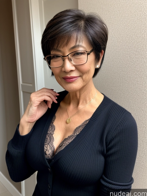 related ai porn images free for Milf Two Perfect Boobs Beautiful Glasses Perfect Body 70s Sexy Face Short Hair Chinese Bra Casual Professor Sweater Cleavage Dark Lighting Detailed