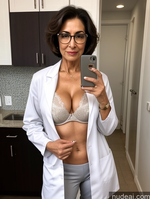 related ai porn images free for Milf Two Perfect Boobs Beautiful Glasses Perfect Body 70s Sexy Face Short Hair Bra Casual Doctor Lab Coat Cleavage Dark Lighting Detailed Arabic Topless