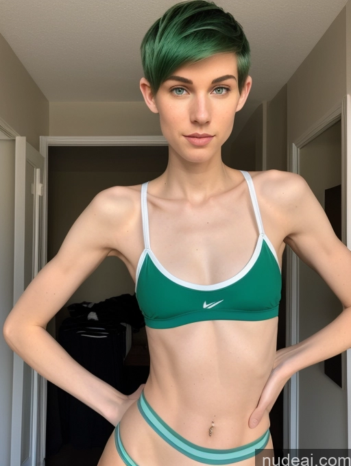 related ai porn images free for Athlete One Tall Fairer Skin Perfect Body Long Legs 18 Green Hair Pixie White Crop Top Thong