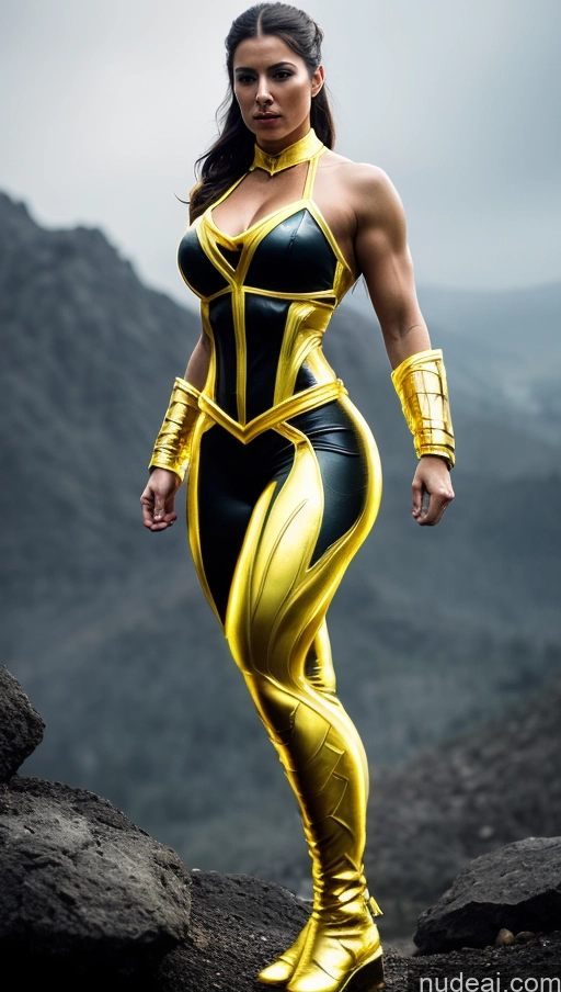 related ai porn images free for Bodybuilder Busty Muscular Abs Several Perfect Body Surrealist Superhero Powering Up Ukraine Battlefield Neon Lights Clothes: Yellow Gold Jewelry