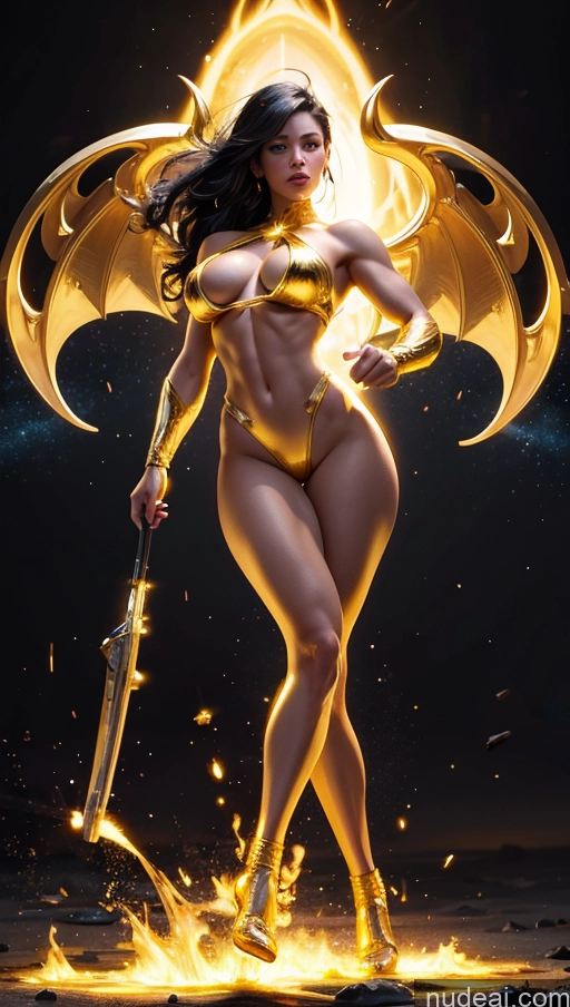 related ai porn images free for Bodybuilder Busty Muscular Abs Several Perfect Body Surrealist Superhero Powering Up Ukraine Battlefield Neon Lights Clothes: Yellow Gold Jewelry