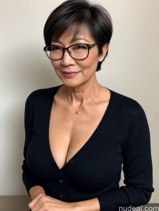 related ai porn images free for Milf Two Perfect Boobs Beautiful Glasses Perfect Body Short Hair Chinese Bra Casual Professor Sweater Cleavage Dark Lighting Detailed Sexy Face 60s