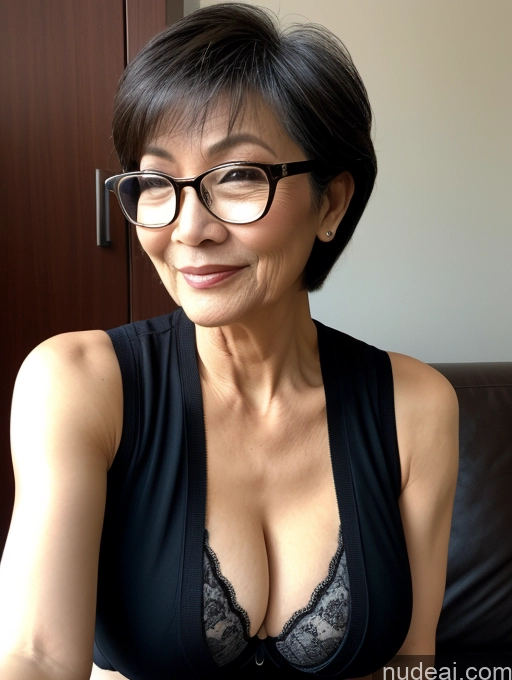 related ai porn images free for Milf Two Perfect Boobs Beautiful Glasses Perfect Body Short Hair Chinese Bra Casual Professor Sweater Cleavage Dark Lighting Detailed Sexy Face 70s