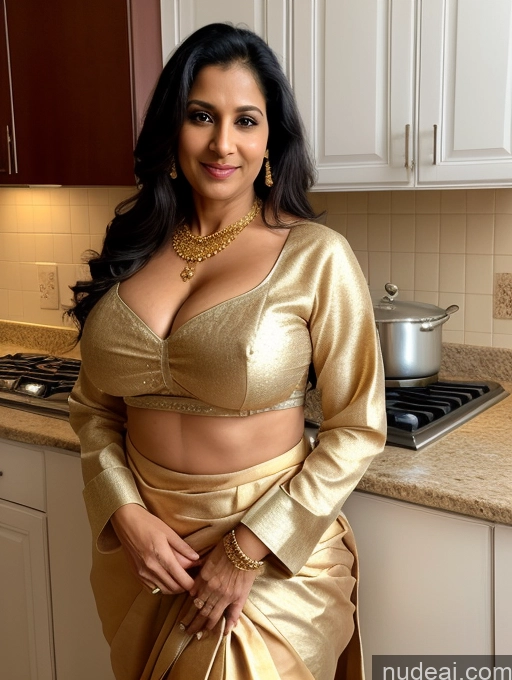 related ai porn images free for Milf One Huge Boobs 40s Seductive Black Hair Long Hair Indian Kitchen Blouse Sari Cleavage Jewelry Gold Jewelry Bright Lighting