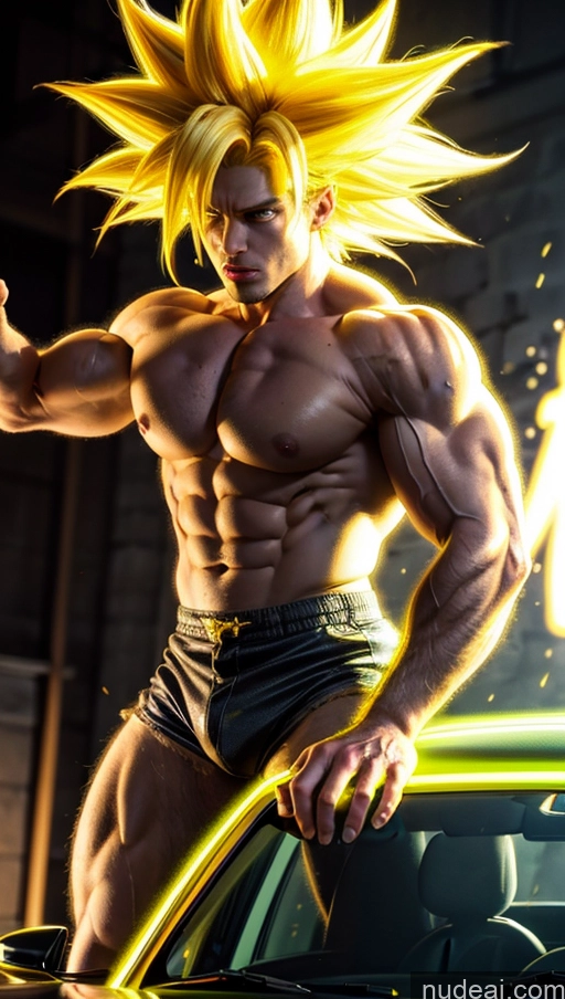 related ai porn images free for Perfect Boobs Muscular Abs Car Dynamic View Powering Up Bodybuilder Super Saiyan Super Saiyan 3 Neon Lights Clothes: Yellow