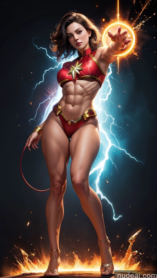 related ai porn images free for Several Perfect Boobs Muscular Abs Car Dynamic View Powering Up Bodybuilder Surrealist Captain Marvel