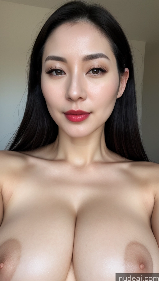 related ai porn images free for Woman One Huge Boobs Beautiful Lipstick Fairer Skin Close-up View Black Hair 30s Korean Detailed Slicked