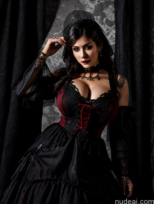 Model One Huge Boobs Perfect Boobs Busty Muscular Big Ass Abs Big Hips 18 Seductive Sexy Face Black Hair Arabic Stylish Modern Victorian Fashion Dress Ghotic Style V1 Vampire Victorian Stockholm Tattoos