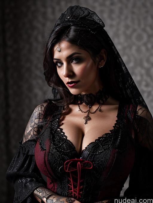 Model One Huge Boobs Perfect Boobs Busty Muscular Big Ass Abs Big Hips 18 Seductive Sexy Face Black Hair Arabic Stylish Modern Victorian Fashion Dress Ghotic Style V1 Vampire Victorian Stockholm Tattoos Dark Lighting