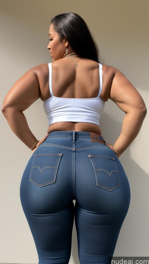 ai nude image of a close up of a woman in jeans with a white top pics of Athlete Big Ass Big Hips Jeans