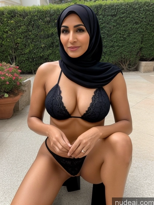 ai nude image of a close up of a woman in a black bikini and a black hijab pics of Milf Two Perfect Boobs Beautiful Perfect Body Short Hair Dark Skin 60s Arabic Blouse High Heels Niqab Suit Cleavage Partially Nude Detailed Sexy Face