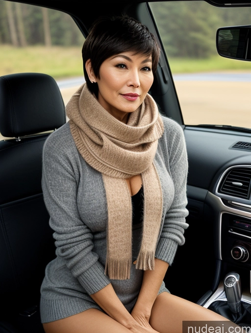 related ai porn images free for Milf Two Perfect Boobs Perfect Body Pubic Hair Short Hair 60s Chinese Casual Scarf Stockings Stylish Sweater Partially Nude Dark Lighting Detailed Sexy Face Car