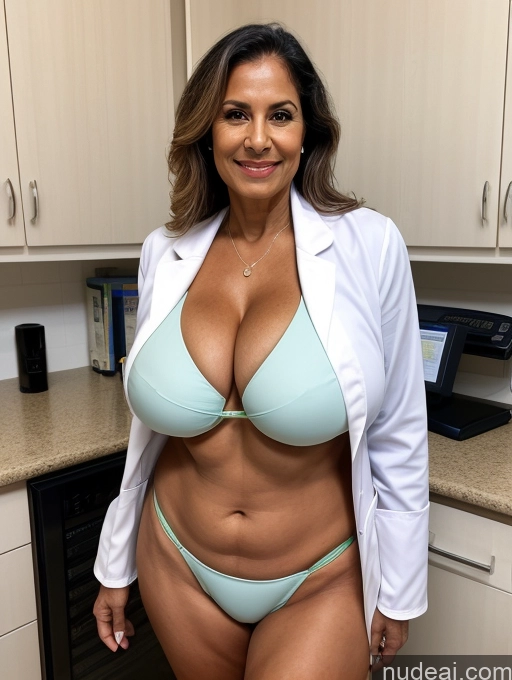 related ai porn images free for Milf One Busty Huge Boobs Tanned Skin 70s Brazilian Front View Microkini Thong Lab Coat Doctor