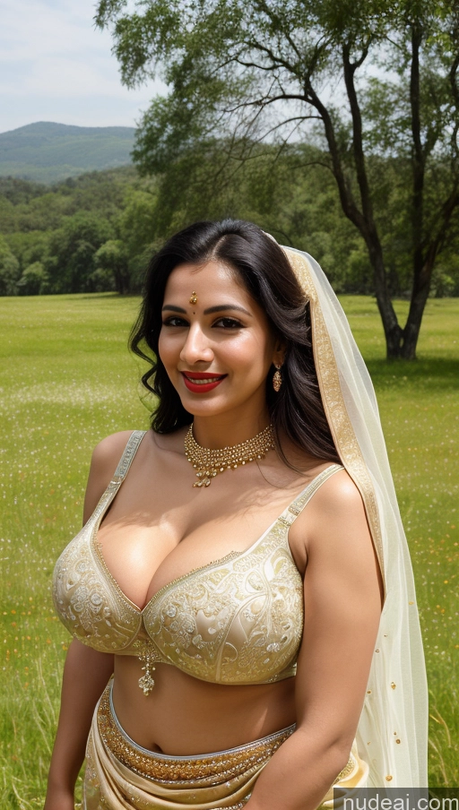 related ai porn images free for Woman Busty Huge Boobs Beautiful Lipstick Fairer Skin 50s Happy Seductive Sexy Face Black Hair Indian Skin Detail (beta) Meadow Front View Bra Sari Traditional Wedding Gold Jewelry Bright Lighting