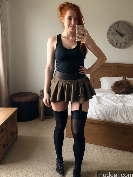 related ai porn images free for 20s Messy Ginger Thigh Socks Tank Top Steampunk Spandex Micro Skirt