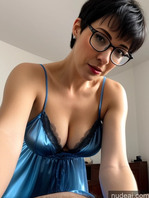 related ai porn images free for 50s Czech Busty Bedroom Blouse Nightgown Satin Transparent Simple Sexy Face Glasses Close-up View Blowjob Two Black Hair Pixie