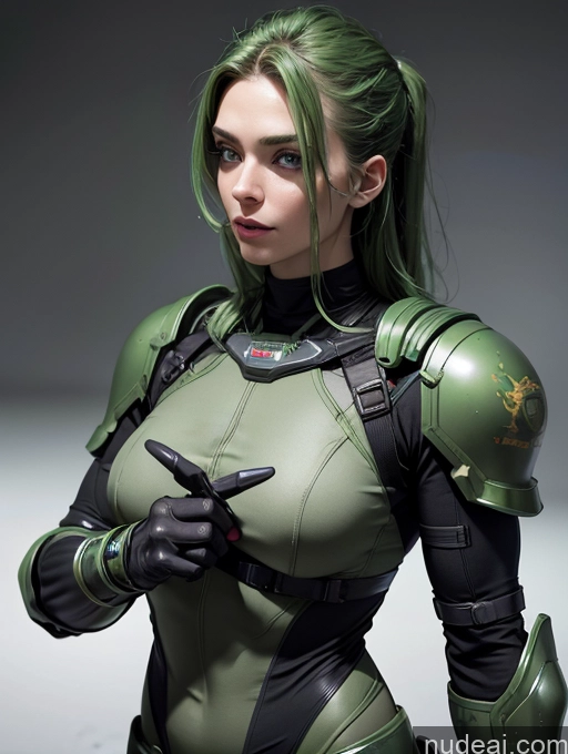 related ai porn images free for Sci-fi Armor Green Hair Military Muscular Skinny