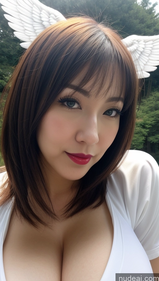 related ai porn images free for Woman One Huge Boobs Beautiful Lipstick Fairer Skin Bobcut Japanese Close-up View 30s Detailed Simple Cosplay Cleavage Angel