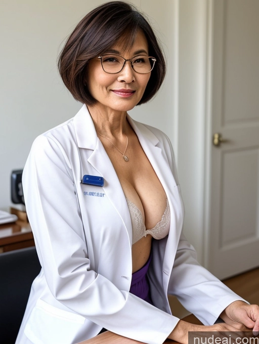 related ai porn images free for Milf Two Perfect Boobs Beautiful Glasses Perfect Body 70s Sexy Face Short Hair Chinese Bra Doctor Suit Stylish Cleavage Partially Nude Detailed Lab Coat