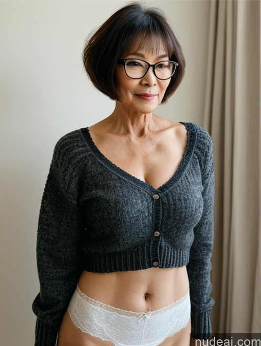 related ai porn images free for Milf Two Small Tits Beautiful Glasses Perfect Body Short Hair 70s Chinese Side View Bra Casual Professor Sweater Cleavage Dark Lighting Detailed Sexy Face