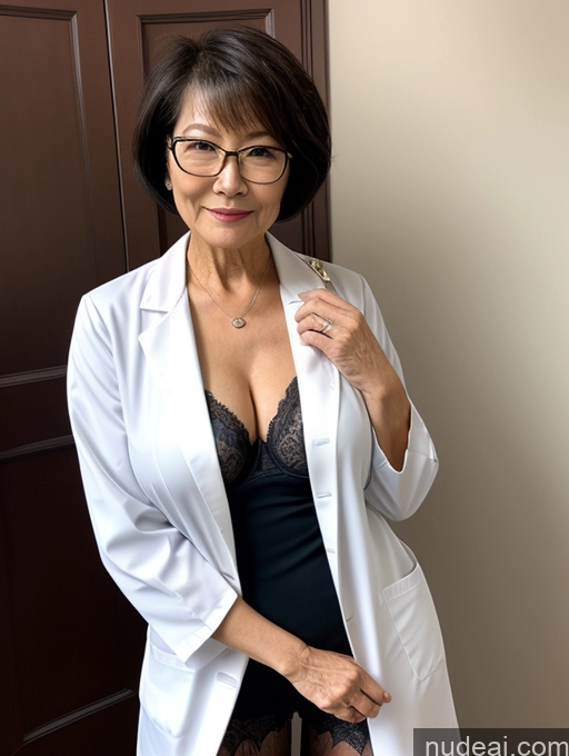 related ai porn images free for Milf Two Perfect Boobs Beautiful Glasses Perfect Body Short Hair 70s Chinese Bra Casual Doctor Lab Coat Cleavage Dark Lighting Detailed Sexy Face