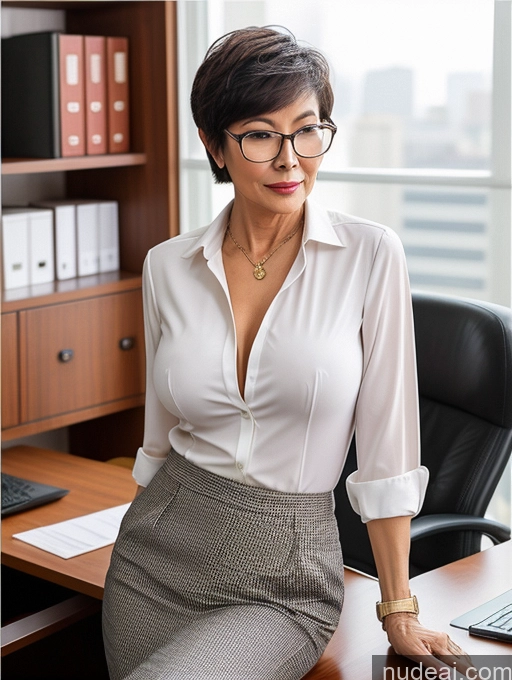 related ai porn images free for Milf Perfect Boobs Beautiful Glasses Perfect Body Short Hair 60s Chinese Office Blouse Casual Professor Stylish Suit Cleavage Dark Lighting Detailed Sexy Face