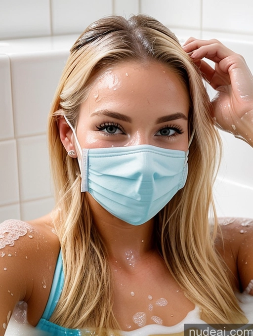 related ai porn images free for Beautiful Sexy Face Detailed Model Blonde Bathing One Piece Swimsuit 20s Face Mask