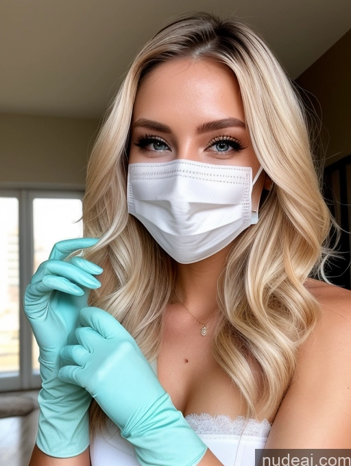 related ai porn images free for Beautiful Sexy Face Detailed Model Blonde 20s Gloves Face Mask