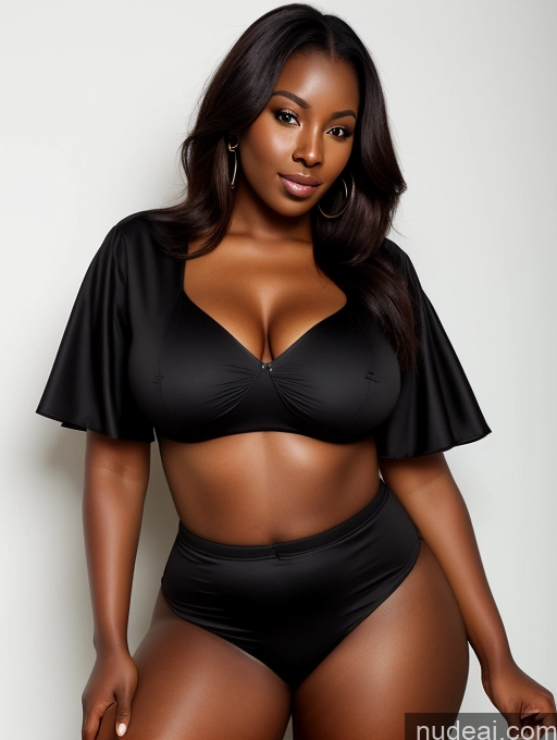 ai nude image of araffe woman in a black bikini and black panties posing for a picture pics of Woman One Perfect Boobs Big Hips African Straight Blouse 30s