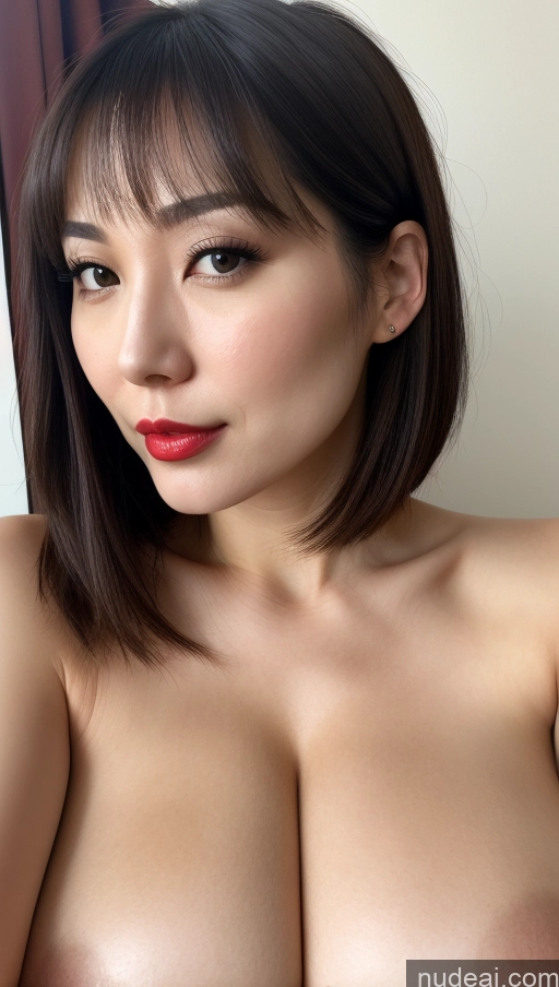 related ai porn images free for Woman One Huge Boobs Beautiful Lipstick Fairer Skin 30s Black Hair Bobcut Japanese Close-up View