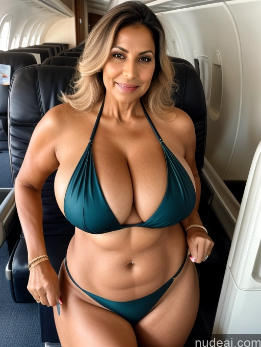 related ai porn images free for Milf One Busty Huge Boobs Tanned Skin 70s Front View Flight Attendant Microkini Thong Indian