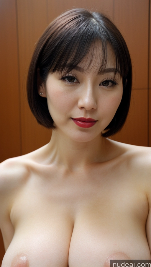 related ai porn images free for Woman One Lipstick Fairer Skin Black Hair Close-up View Japanese 30s Bobcut Huge Boobs Beautiful