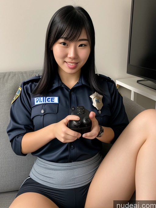 ai nude image of arafed asian woman in uniform holding a camera and smiling pics of Athlete Perfect Boobs 18 Ahegao Bangs Chinese Skin Detail (beta) Couch Gaming Cosplay Police Alternative