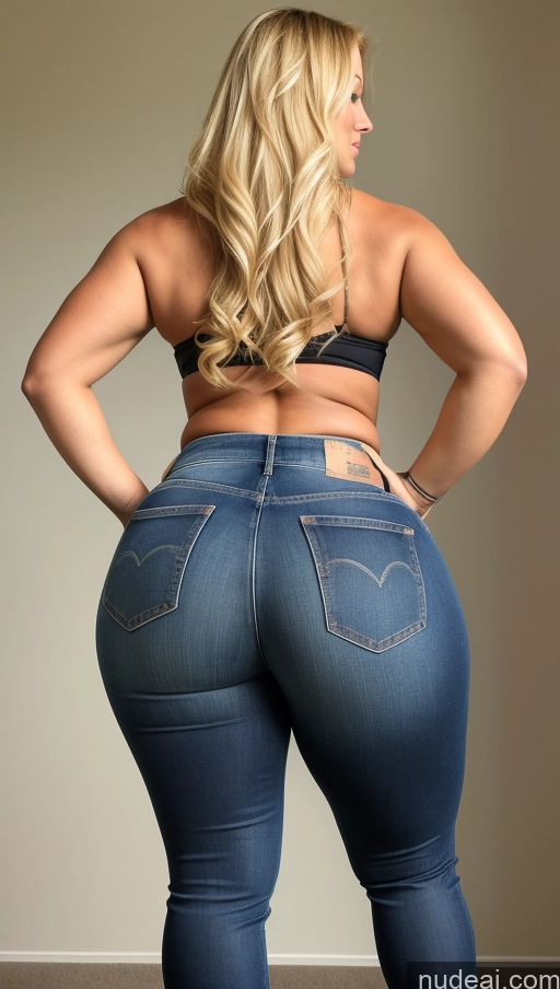 ai nude image of araffe butt - bari woman in jeans showing off her butt pics of Athlete Big Ass Big Hips Jeans Blonde