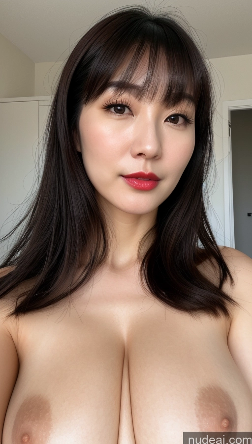 related ai porn images free for Woman One Huge Boobs Beautiful Lipstick Fairer Skin Black Hair Close-up View Simple 30s Detailed Bangs Korean