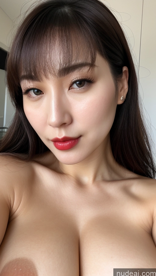 related ai porn images free for Woman One Huge Boobs Beautiful Lipstick Fairer Skin Black Hair Close-up View Simple 30s Detailed Bangs Korean