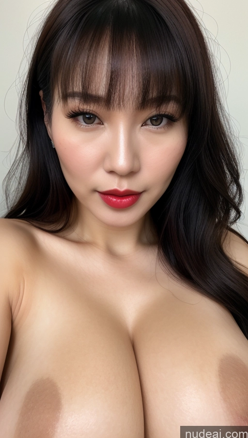 related ai porn images free for Woman One Huge Boobs Beautiful Lipstick Fairer Skin Black Hair Close-up View 30s Bangs Vietnamese Simple Detailed