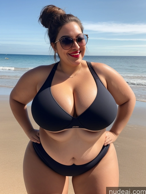 related ai porn images free for One Busty Lipstick 20s Happy Brunette Hair Bun White Front View Chubby Fat Beach Bending Over Cleavage Sunglasses Huge Boobs Woman Sports Bra Sports