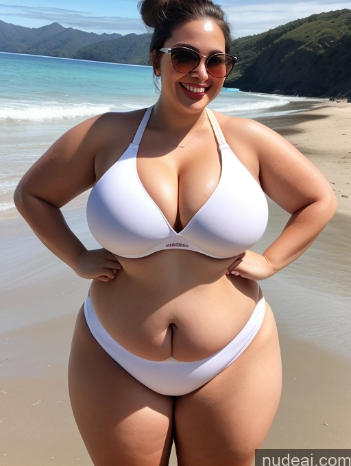 related ai porn images free for One Busty Lipstick 20s Happy Brunette Hair Bun White Front View Chubby Fat Beach Bending Over Cleavage Sunglasses Huge Boobs Woman Sports Bra Sports