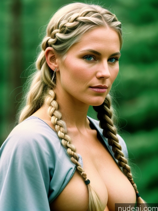 related ai porn images free for Woman Perfect Body 30s White Hair Braided Scandinavian Film Photo Front View Viking One Perfect Boobs